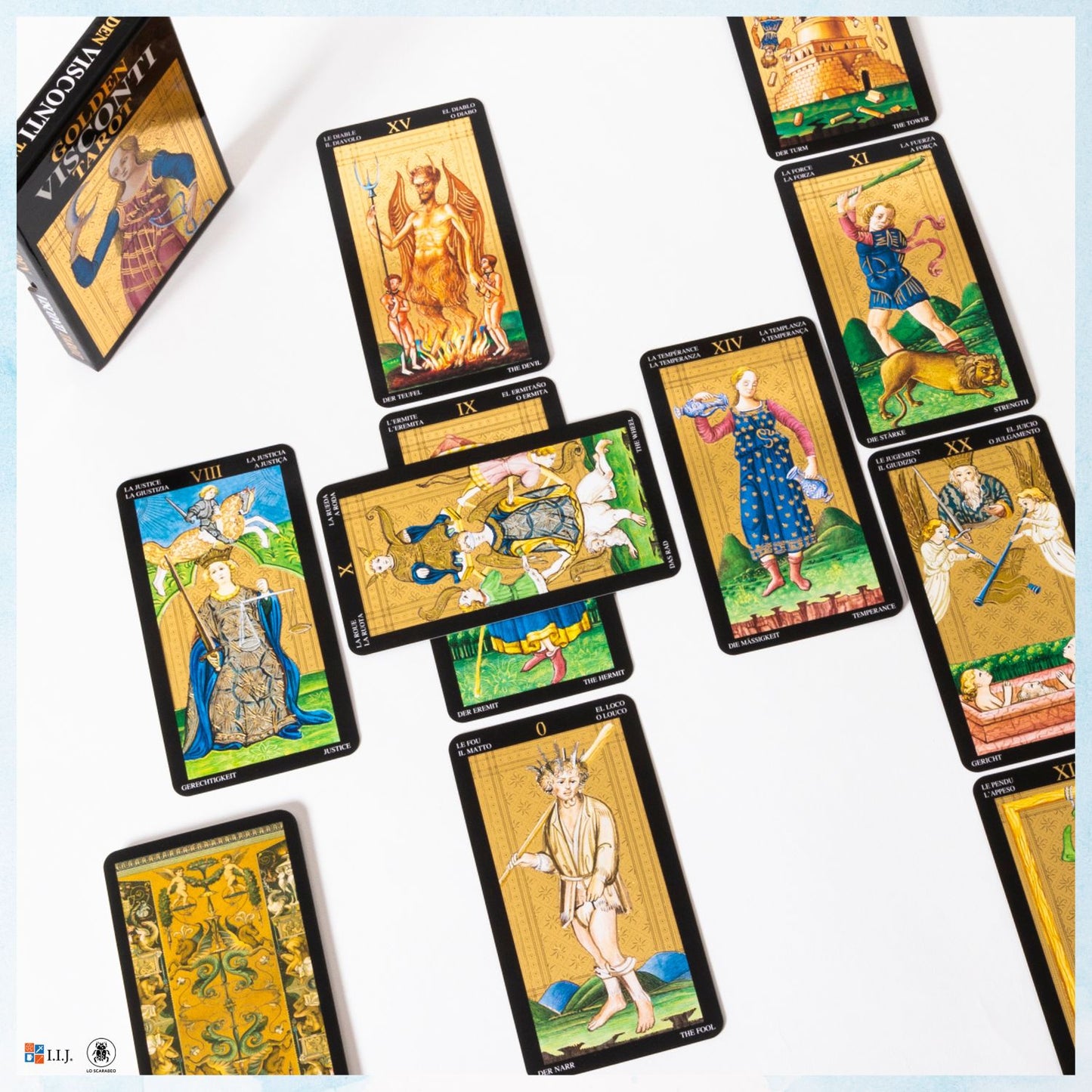 ールデン・ビスコンティ・タロット ハードボックス Golden Visconti Tarot