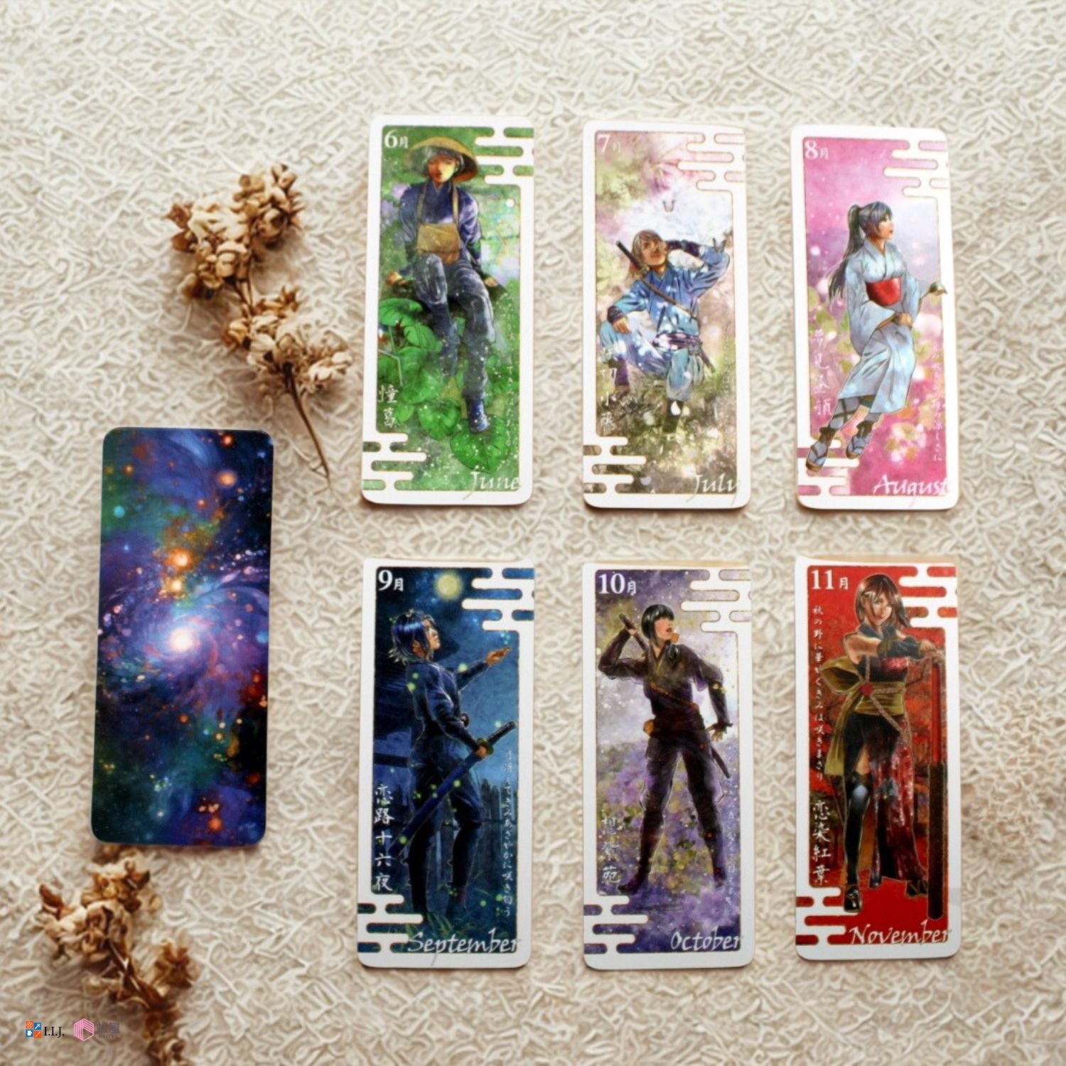 Japanese Birth Color 12 Months Oracle & Shichiyo Fortune Telling Cards 